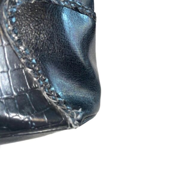 Western Black Crocodile Embossed Shoulder Handbag Purse - Picture 12 of 16